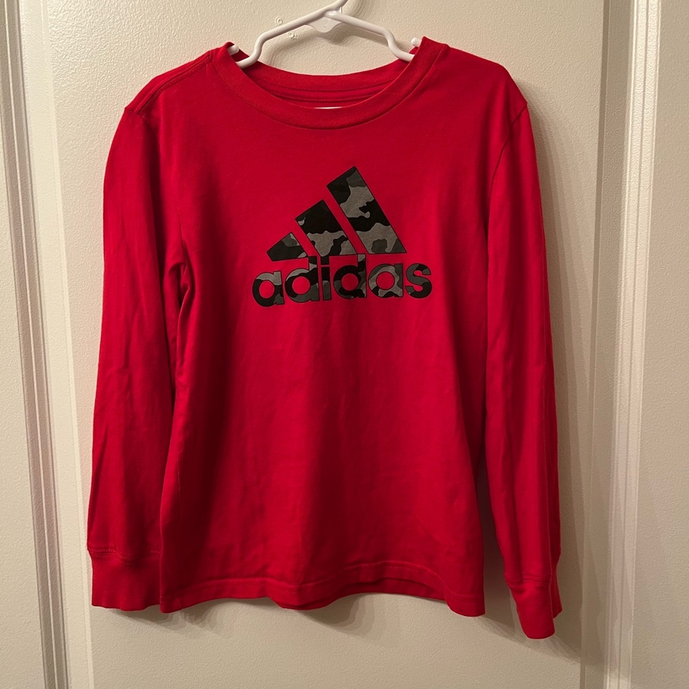 Adidas Red Long Sleeve Tee